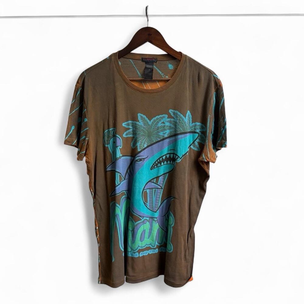 Custo Barcelona Cute Kid Core Grunge Womens Sz 3 Miami Shark Tee